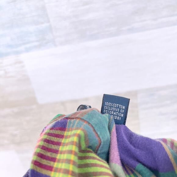 Ralph Lauren Classic Fit Short Sleeve Shirt Green Madras Plaid Mens 2XB 2X Big - Picture 6 of 6